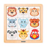 Montessori Szafari állatfejes fa kirakó - Woodyland