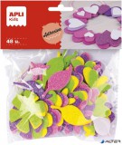 Moosgumi, öntapadó, glitteres, virágok, APLI Kids "Eva Sheets", vegyes színek