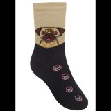 Mopsz arcképes zokni színes mancsokkal 39-42-ig