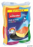 Mosogatószivacs, 3+1 db, VILEDA 'Pur Active Colors'