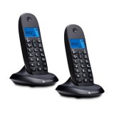Motorola c1002cb+ telefon készülék (vezeték nélküli, 2 kézibeszélő, kijelző, dect) fekete