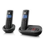 Motorola e212 telefon készülék (vezeték nélküli, 1 bázis, 2 kézibeszélő, kijelző, üzenetrögzítő, dect) fekete