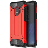Motorola Moto G9 Plus, Műanyag hátlap védőtok, Defender, fémhatású, piros (96499) - Telefontok