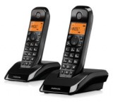 Motorola S1202 DUO telefon készülék (vezeték nélküli, kijelző, 2 kézibeszélő, DECT) FEKETE