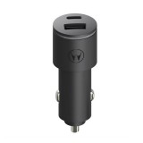 Motorola turbopower autós töltő usb+type-c aljzat (45w, pd gyorstöltő 3.0) fekete