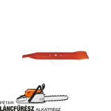 Mountfield  M1336 fűnyíró kés, L 455 mm, Ø szélső furatok 7 mm, vastagság 3 mm