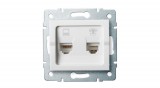 MOWION LOGI Számítógép és telefoncsatlakozó aljzat (RJ45 Cat 6+RJ11),fehér 25113