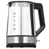 MPM MCZ-125 1850-2200 W, 1.7 l, 360°-os forgás, Fekete-Inox-Átlátszó, Vízforraló