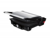 MPM MGR-09M 2000 W, tapadásmentes fekete-inox elektromos grill