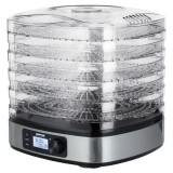 MPM MSG-12, 380 W, 5 tálca, 35°C - 75°C, Inox-Fekete-Átlátszó, Aszalógép