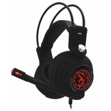 Ms fejhallgató, icarus c500, vezetékes, fekete - piros msp50016