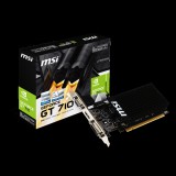 MSI GeForce GT 710 VGA (PCIe 2.0, 2 GB DDR3, 64 Bit, HDMI+DVI+D-SUB, passzív hűtő)