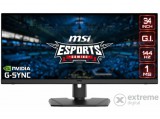MSI Optix MPG341QR 34" gamer monitor, WQHD, IPS, 1ms, 144hz, DP, HDMI 2,0, Freesync, fekete