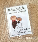Műanyag egyedi esküvői hűtőmágnes fényképpel