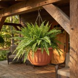 Műanyag függesztett cserép lánccal - terrakotta - 30 x 18 cm (11993)