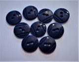 Műanyag gomb, két lyukú átvarrós 16 mm sötétkék színű