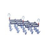 Műanyag összecsukható ruhaakasztó klipsszel - 19 kapcsos - sötétlila
