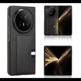 Műanyag telefonvédő (bőr hatású hátlap, kártyatartó) FEKETE Honor Magic V5 "Gigapack csomagolás" (GP-175434) (GP-175434)