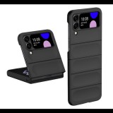 Műanyag telefonvédő (ütésállóság, kameravédő, 3D) FEKETE Samsung Galaxy Z Flip4 5G (SM-F721) "Gigapack csomagolás" (GP-143500) (GP-143500)