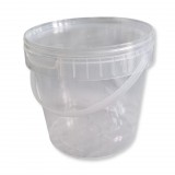 Műanyag vödör fedővel (átlátszó) - 1 L