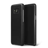 Mujjo Leather Slim - Samsung Galaxy S8+ Plus valódi bőr tok - fekete