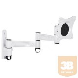 Multibrackets fali rögzítő karos dönthető, forgatható (360) konzol III, 15-32", fehér