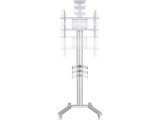 Multibrackets gurulós public padló állvány 180 Single LCD/PLAZMA/LED univerzális konzol, 24-63", Ezüst színű, Vesa 700x400 mm