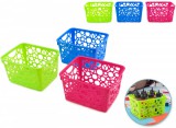 MULTICRAFT Asztali tároló kosár, műanyag, 11,6x14,5x8,4 cm, téglalap, 3 féle szín