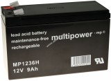 Multipower Powery ólom akku MP1236H kompatibilis Panasonic típus LC-R127R2PG1 12V 9Ah (7,2Ah)