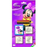 MULTIPRINT Minnie egér 3db-os nyomdaszett színes ceruzákkal