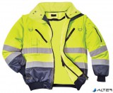. Munkavédelmi kabát, jól láthatósági, 3 az 1-ben, XL méret " Hi-Vis", sárga-tengerészkék