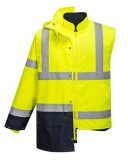 . Munkavédelmi kabát, kéttónusú, 5 az 1-ben, L méret Essential, sárga-tengerészkék (MED184)