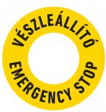 munkavédelmi matrica önt. 60mm vészleállító