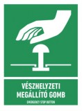 munkavédelmi tábla pvc 150x200 vészhelyzeti megállító gomb