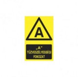 munkavédelmi tábla pvc 160x250 a tűzveszélyeségi fokozat