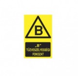 munkavédelmi tábla pvc 160x250 b tűzveszélyeségi fokozat