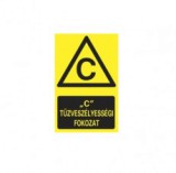 munkavédelmi tábla pvc 160x250 c tűzveszélyeségi fokozat