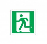 munkavédelmi tábla pvc 200x200 vészkijárat bal piktogram