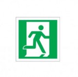 munkavédelmi tábla pvc 200x200 vészkijárat jobb piktogram