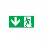 munkavédelmi tábla pvc 300x150 menekülési út le balra