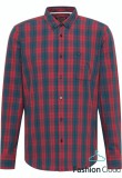 MUSTANG CLEMENS POPLIN Férfi piros-kék kockás hosszú ujjú ing