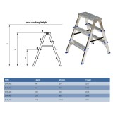 MUTA Két oldalt járható alu létra 2x3