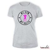 My gym my rules! (szürke női póló)