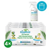 MY HAPPY PLANET 4x HAPPY PLANET Wipes törlőkendő 4x60 db + AQUAINT 500 ml