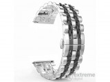 Mybandz 20SKU2517 jubilee láncszemes fém óraszíj - ezüst-fekete,  20mm