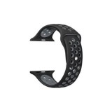 Mybandz Apple Watch 42/44mm lélegző szilikon óraszíj fekete-szürke (APW421311) (APW421311) - Szíj