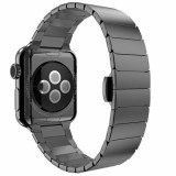 Mybandz Apple Watch 42/44mm nagy láncszemes fém óraszíj fekete (APW421802) (APW421802) - Szíj
