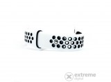 MyBandz Apple Watch utángyártott lélegző szilikon óraszíj, fehér/fekete, 42/44 mm