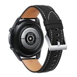 Mybandz fekete bőrszíj ezüst csattal 20mm (20SKU4561) (20SKU4561)