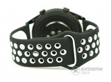 MyBandz lélegző szilikon óraszíj, fekete/fehér, 20mm
